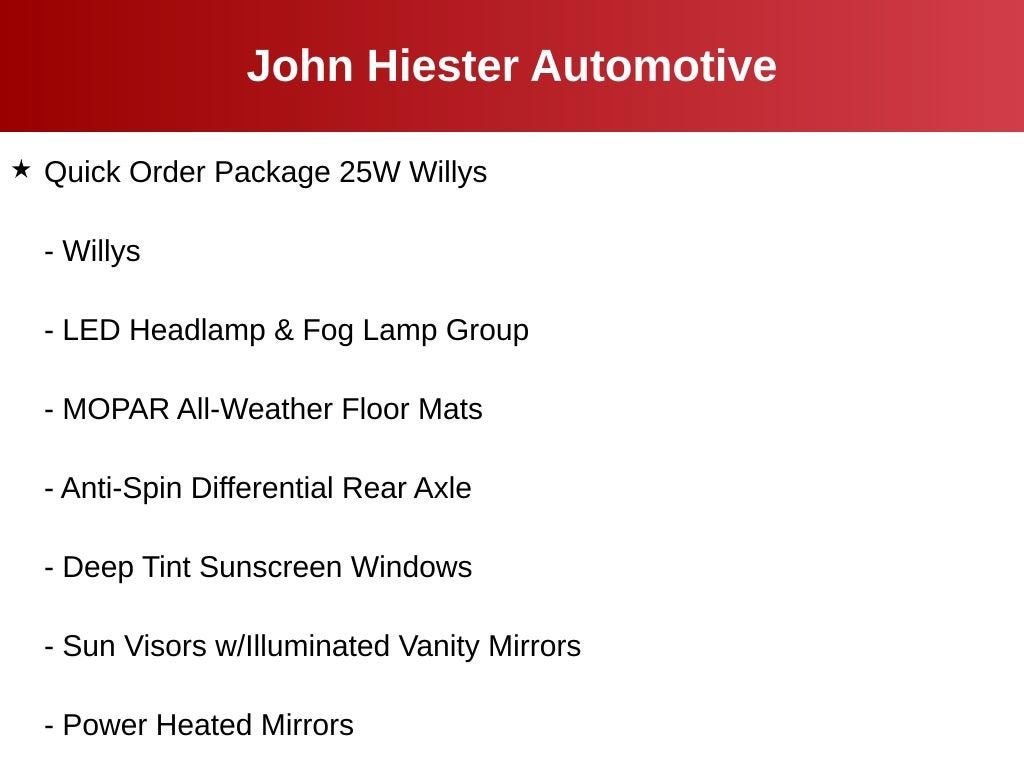 2021 Jeep Wrangler Willys 4x4