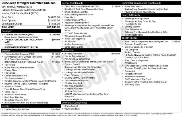 2022 Jeep Wrangler Unlimited Rubicon