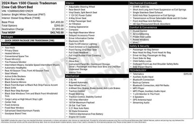 2024 RAM 1500 Classic Tradesman Crew Cab 4x2 5'7" Box