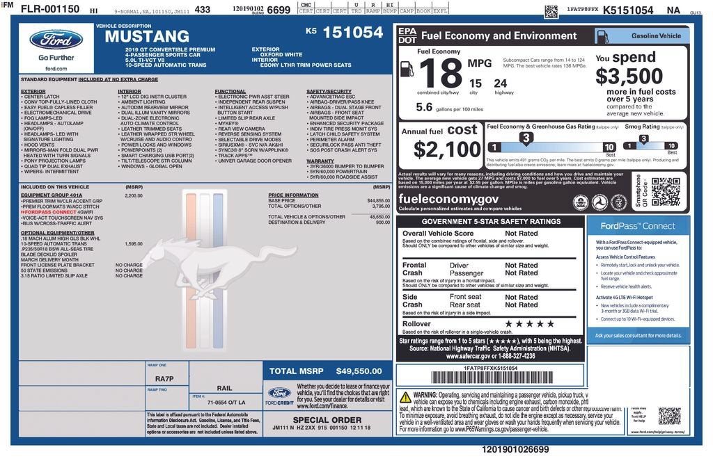 2019 Ford Mustang GT Premium