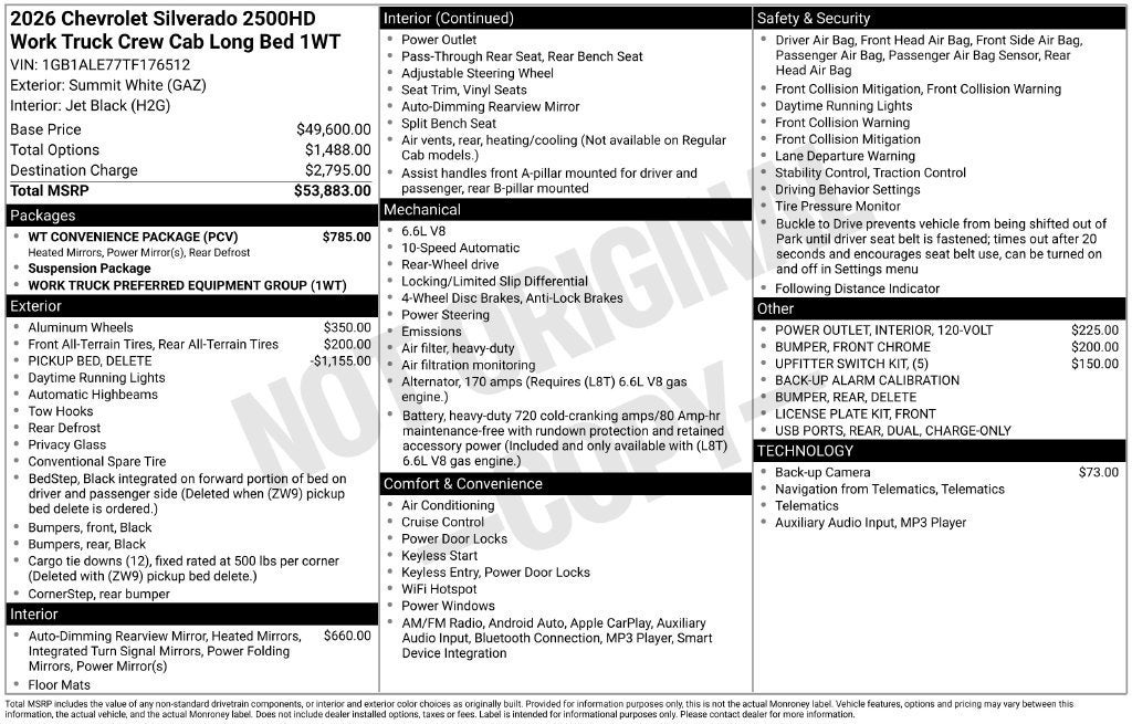 2026 Chevrolet Silverado 2500 HD WT