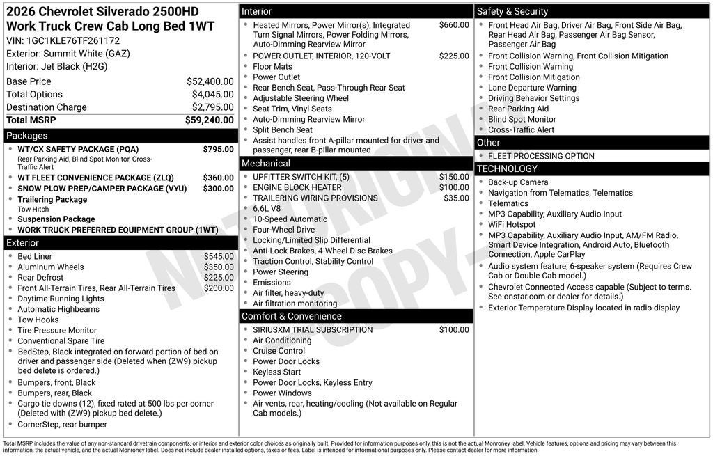 2026 Chevrolet Silverado 2500 HD WT