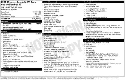 2020 Chevrolet Colorado 4WD Z71