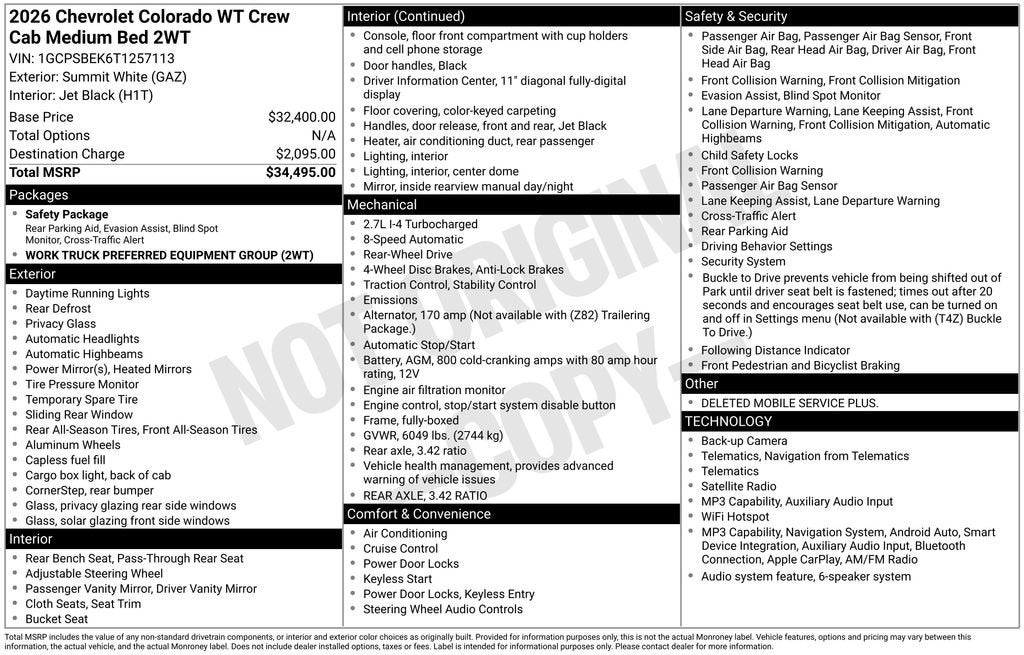 2026 Chevrolet Colorado WT