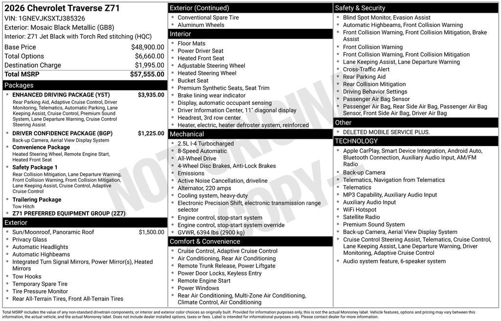 2026 Chevrolet Traverse Z71