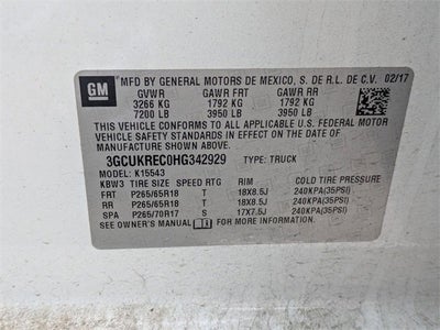 2017 Chevrolet Silverado 1500 LT