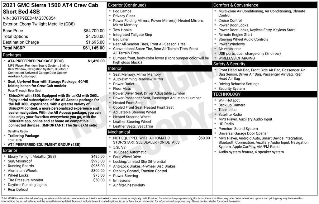 2021 GMC Sierra 1500 AT4