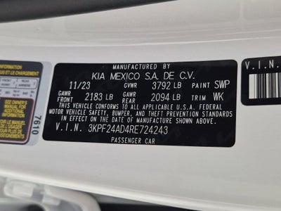 2024 Kia Forte LXS