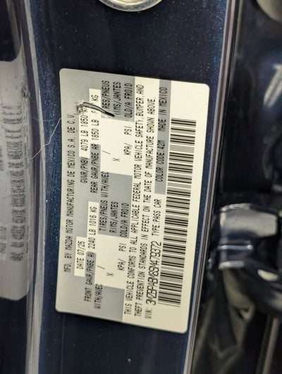 2025 Mazda Mazda3 Sedan 2.5 S Select Sport