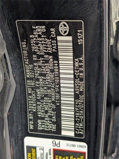 2016 Toyota Camry LE