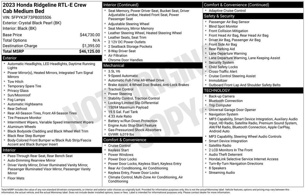 2023 Honda Ridgeline RTL-E