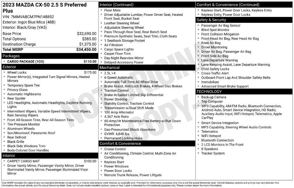 2023 Mazda Mazda CX-50 2.5 S Preferred Plus
