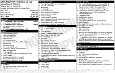 2026 Chevrolet Trailblazer LS