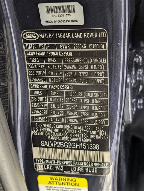 2016 Land Rover Range Rover Evoque SE