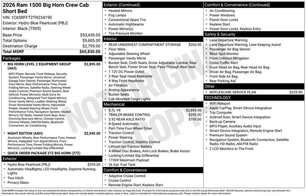 2026 RAM 1500 Big Horn/Lone Star