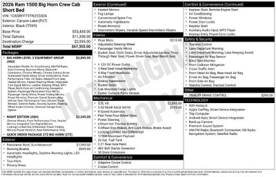 2026 RAM 1500 Big Horn/Lone Star