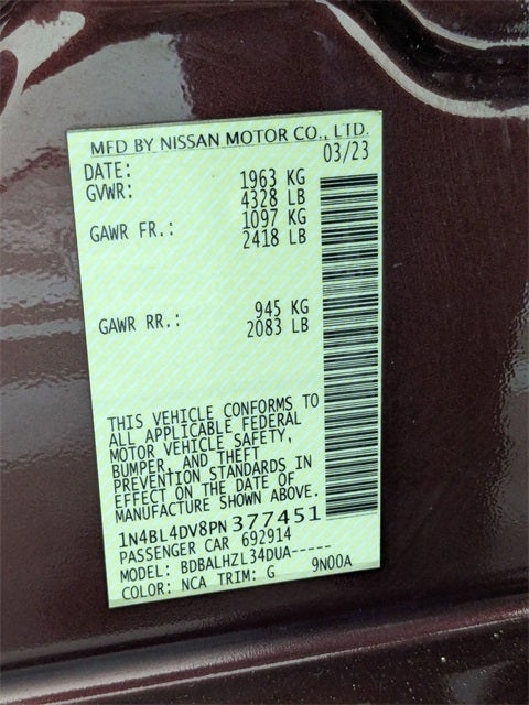 2023 Nissan Altima 2.5 SV