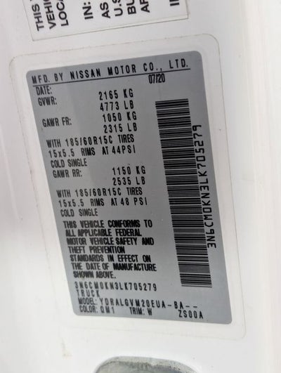 2020 Nissan NV200 SV