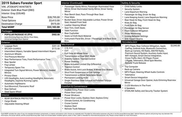 2019 Subaru Forester Sport