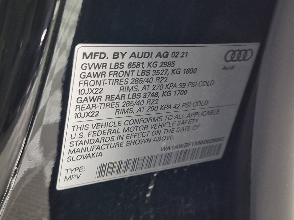 2021 Audi SQ8 4.0T Premium Plus quattro