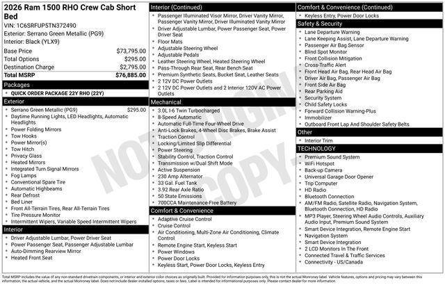 2026 RAM 1500 RHO