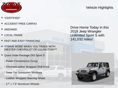 2018 Jeep Wrangler JK Unlimited Sport S 4x4
