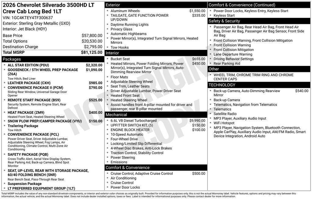 2026 Chevrolet Silverado 3500 HD LT DRW