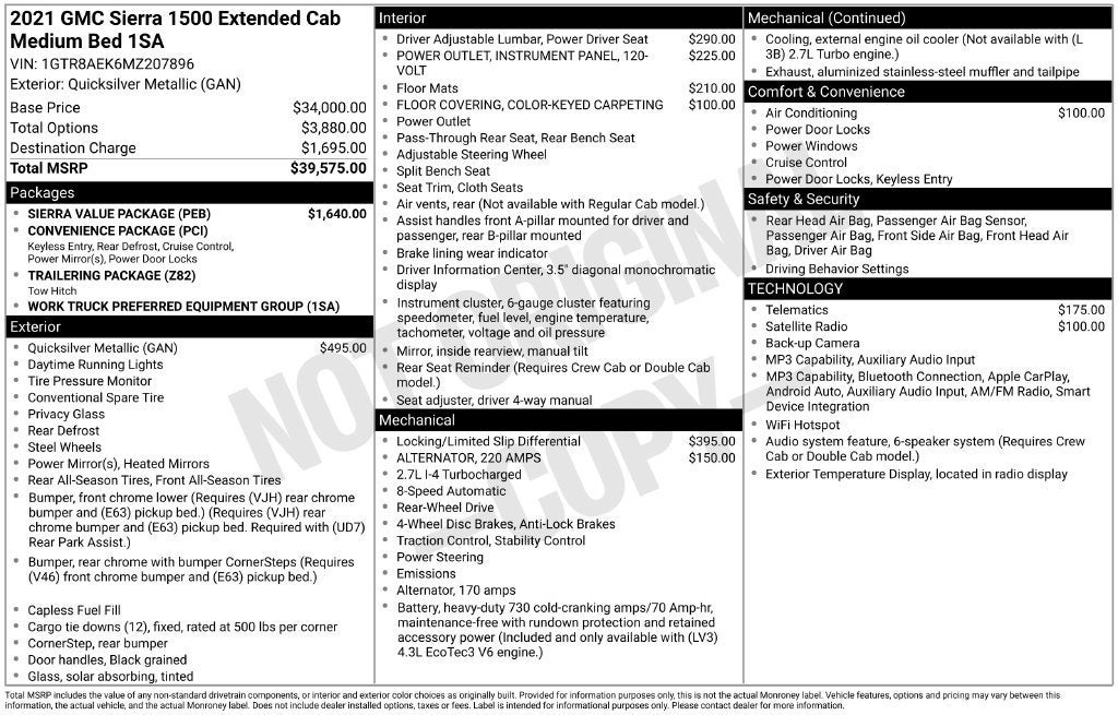 2021 GMC Sierra 1500 2WD Double Cab Standard Box