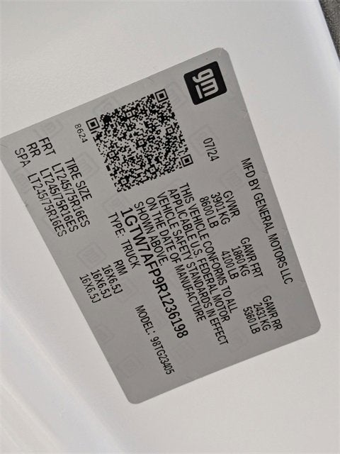 2024 GMC Savana Cargo 2500 Work Van