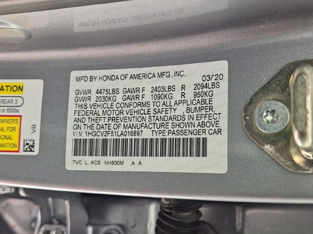 2020 Honda Accord EX-L 2.0T