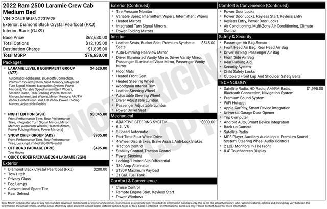 2022 RAM 2500 Laramie Crew Cab 4x4 6'4" Box