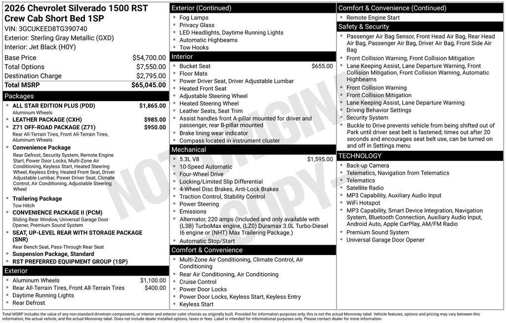 2026 Chevrolet Silverado 1500 RST