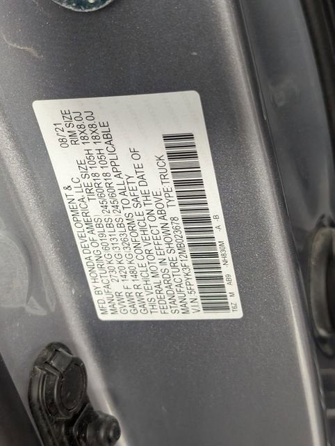 2021 Honda Ridgeline AWD Sport