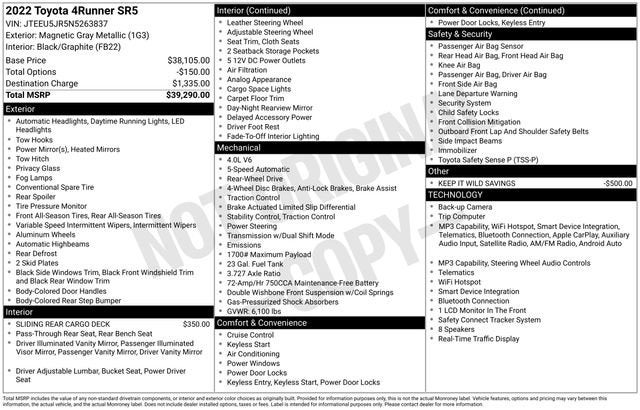 2022 Toyota 4Runner SR5
